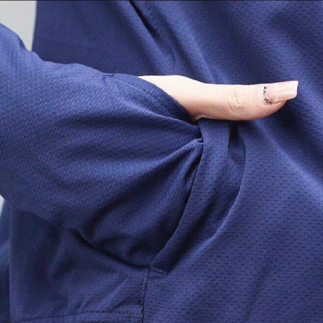 Áo chống nắng thông hơi chất kim cương, áo chống nắng toàn thân thun lạnh - Xanh nhạt
