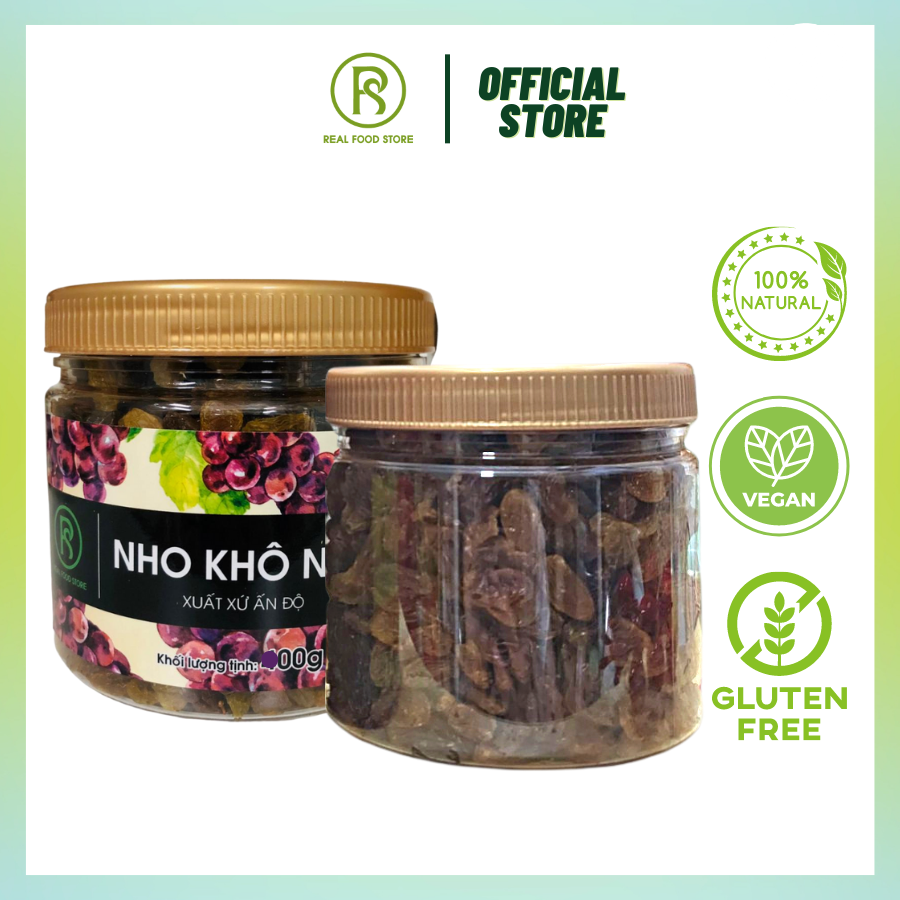 Nho Khô Nâu Real Food Làm Snack, Làm Bánh &amp; Sinh Tố Ngọt Ngào &amp; Giàu Dinh Dưỡng/Brown Raisin (1kg)