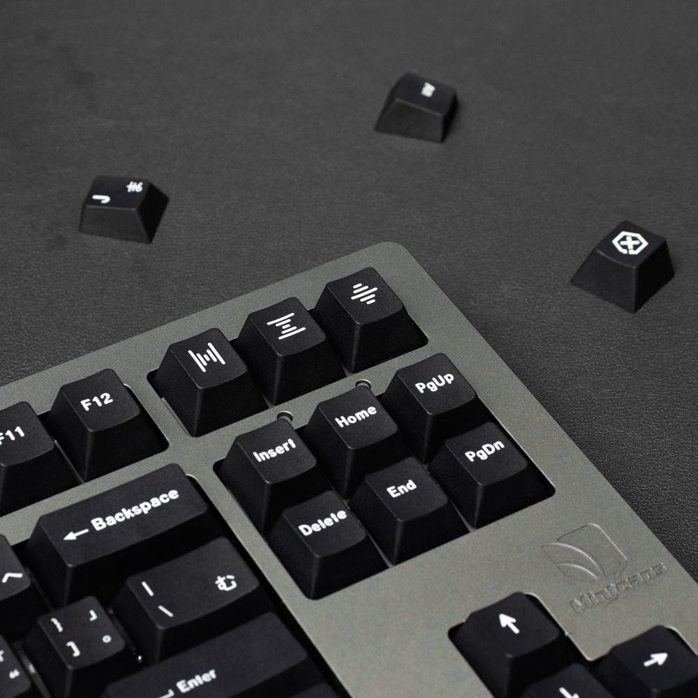 Minimalist black japanese  keycaps cherry profile Dye-Sublimation PBT keycap 138 keys