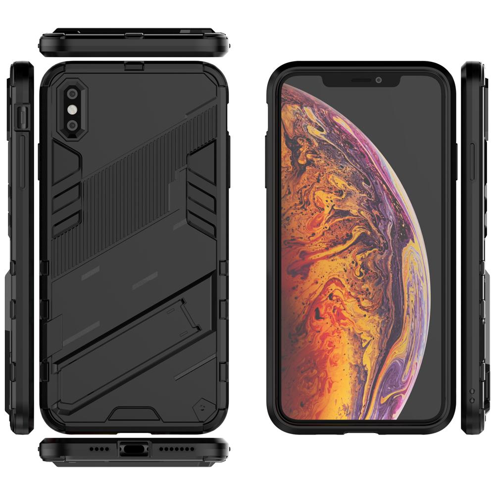 Ốp lưng cho iPhone XS Max, Ốp chống sốc Iron Man PUNK cao cấp kèm giá đỡ cho iPhone XS Max