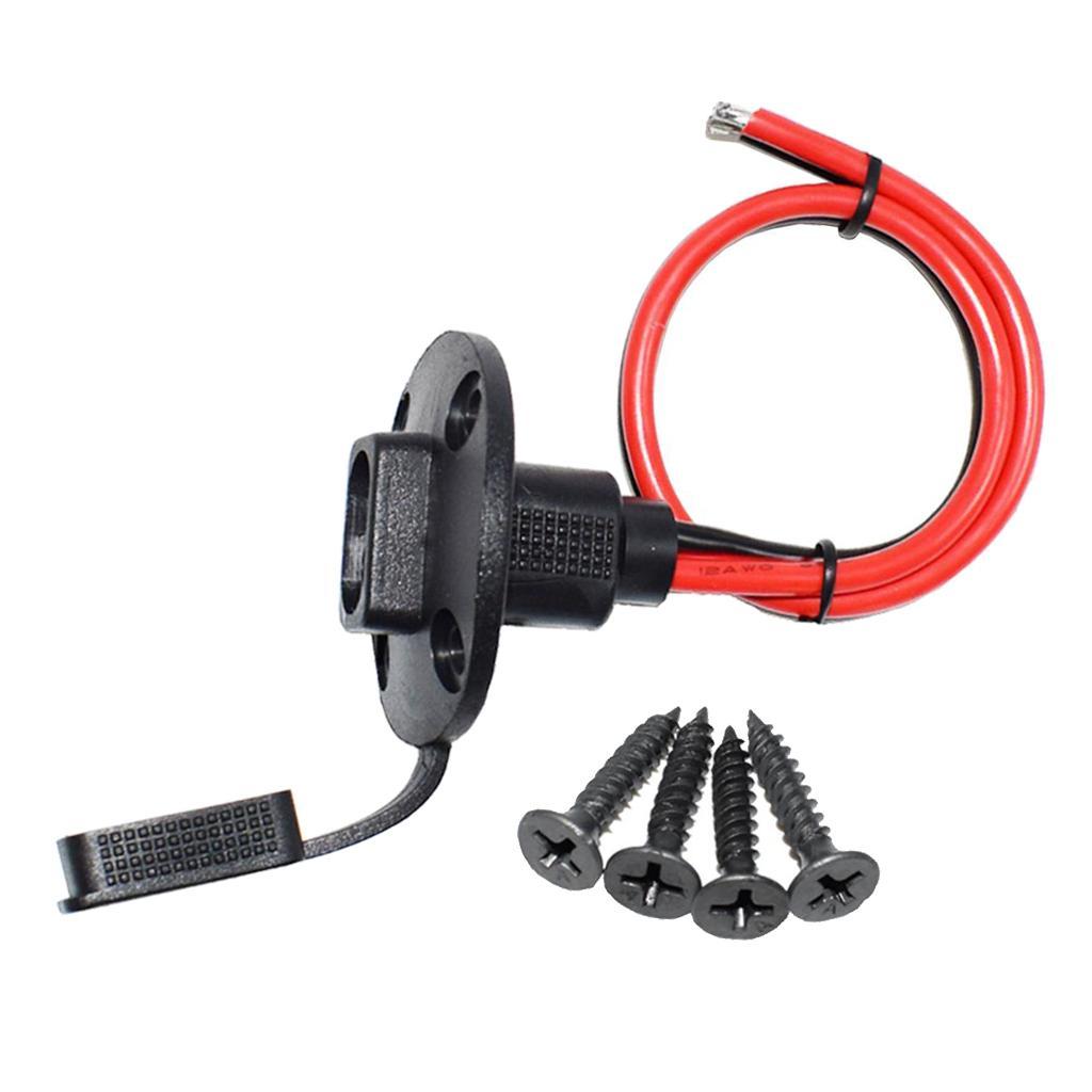 4 Pieces Solar 30cm SAE Socket Sidewall Port Cable Connector with 4 Screws