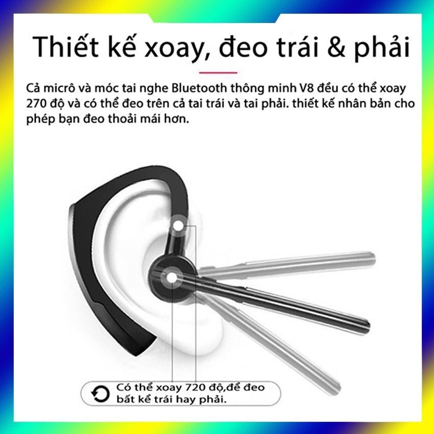 Tai Nghe Không Dây nhét tai Bluetooth V8 ECOKING{MUA 1 TẶNG 1 QUÀ}âm thanh vòm HIFI có micro trò chuyện nút điều dễ dàng