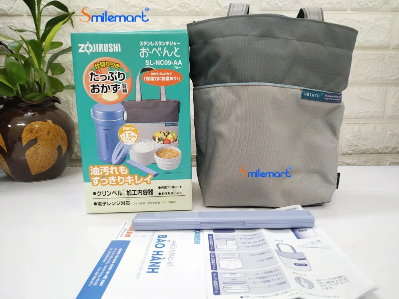 Hộp Cơm Giữ Nhiệt Zojirushi ZOCM-SL-NC09-ST - 3 Ngăn - 840Ml