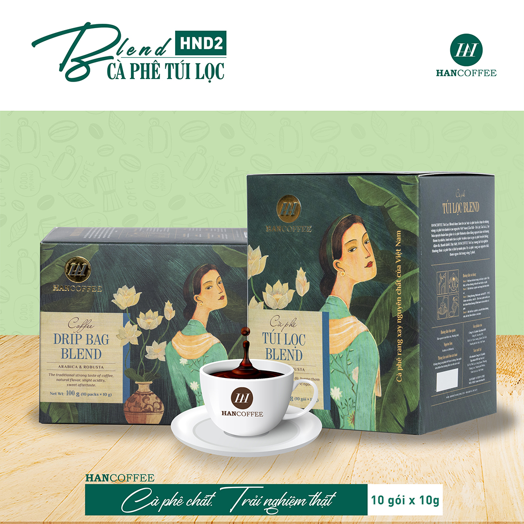 Cà Phê Túi Lọc Blend HANCOFFEE Đắng Nhẹ, Ngọt Sâu Hộp 10 gói - HND2