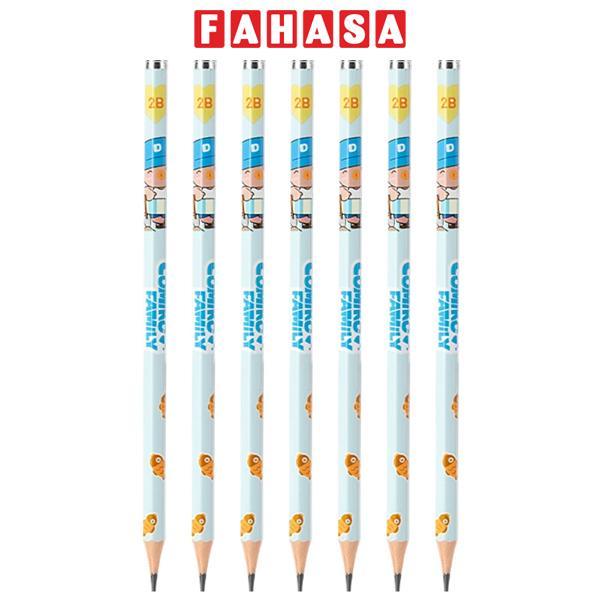 Combo 7 Bút Chì Lục Giác Comiko 2B - Deli EC068-2B - Màu Xanh Dương