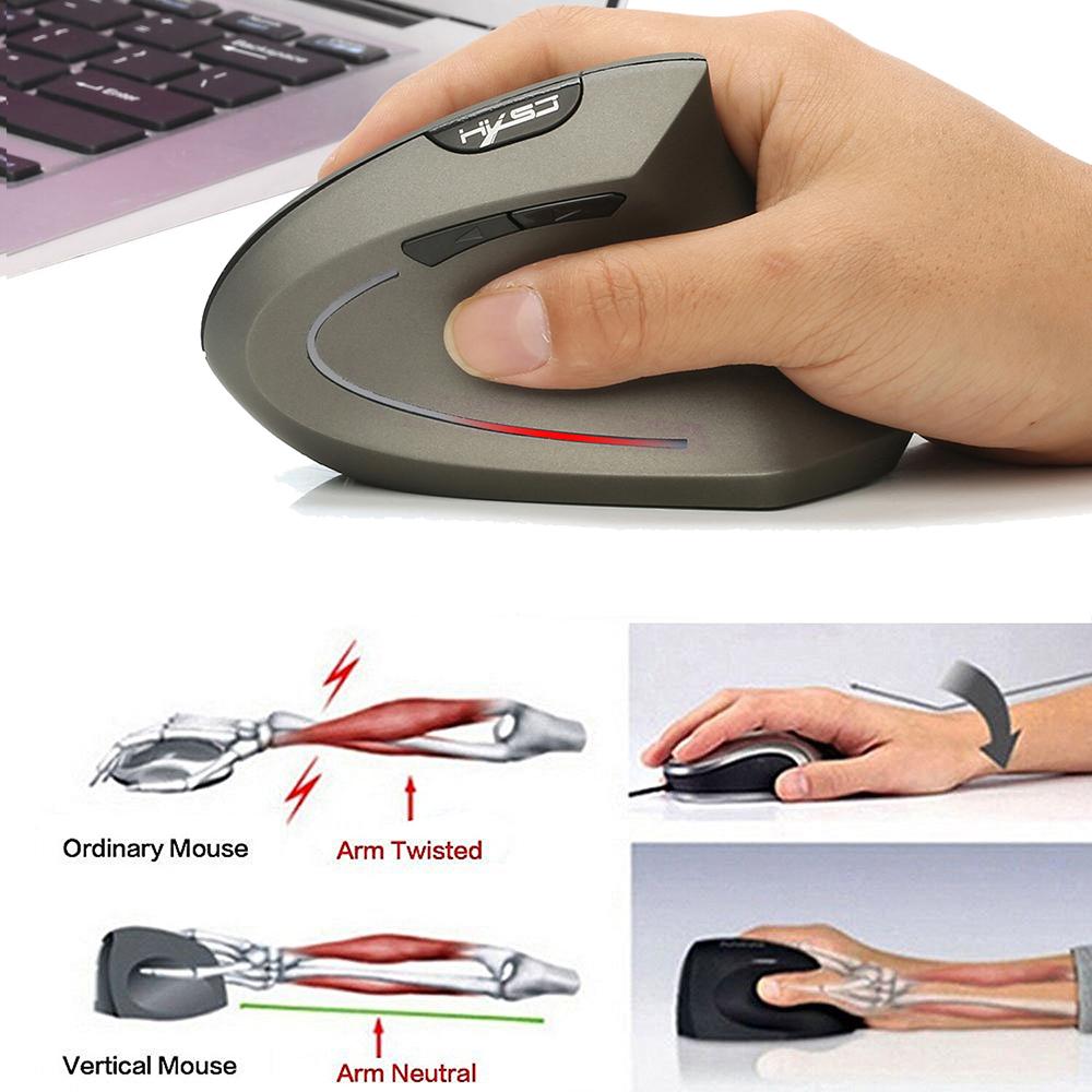 Hình ảnh HXSJ T24 2.4G Wireless Mouse Vertical Ergonomic Mouse with USB Receiver Replacement for Notebook PC Laptop Macbook