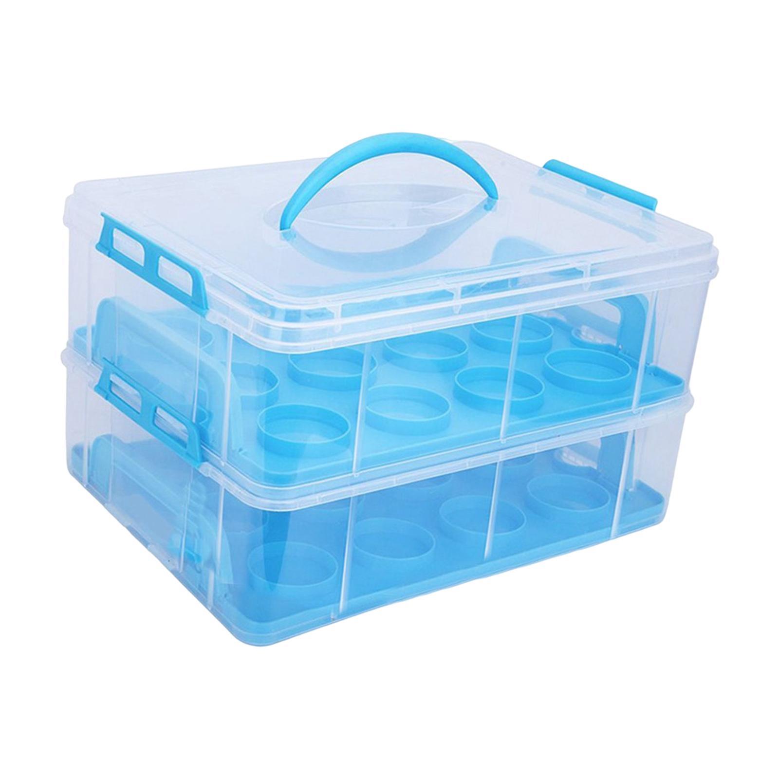 Muffin Stackable Cake Caddy with Handle and Lid Cupcake Carrier Storage for Desserts