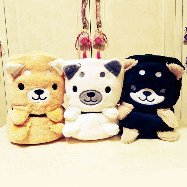 Gấu Bông, Mền Văn Phòng Xách Tay Hình Shiba Inu Puppy Siêu Độc Lạ - 100x80cm