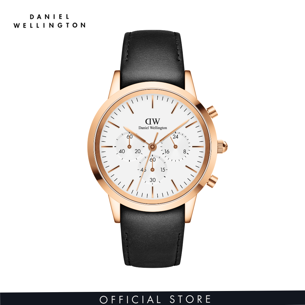 Đồng hồ Nam Daniel Wellington Dây Da - Iconic Chronograph