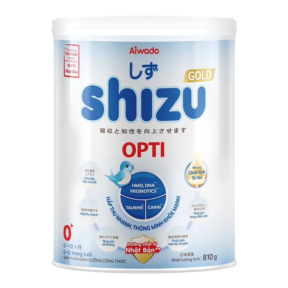 Sữa bột Aiwado Shizu Opti Gold 0+ 810g (0 - 12 tháng)