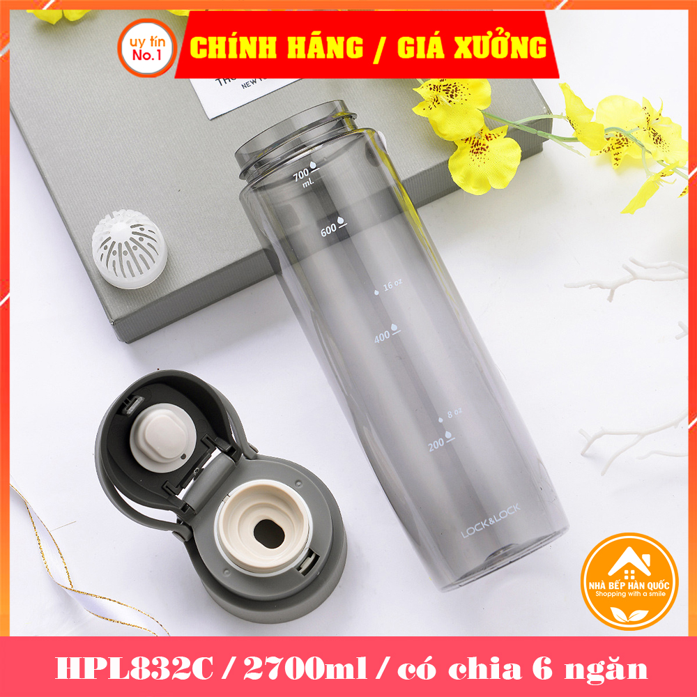 Bình nước Lock&amp;Lock bằng nhựa Tritan One Touch Sport  ABF763 750ml