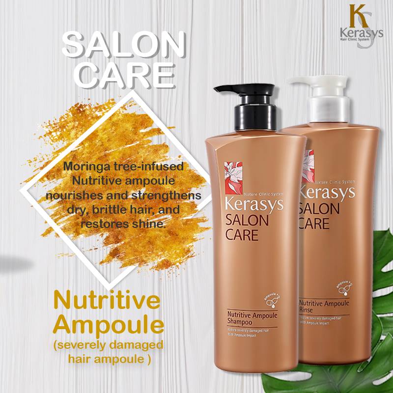 Dầu xả Kerasys Salon Care Nutritive - Dành cho tóc hư tổn Hàn Quốc 600ml tặng kèm móc khoá