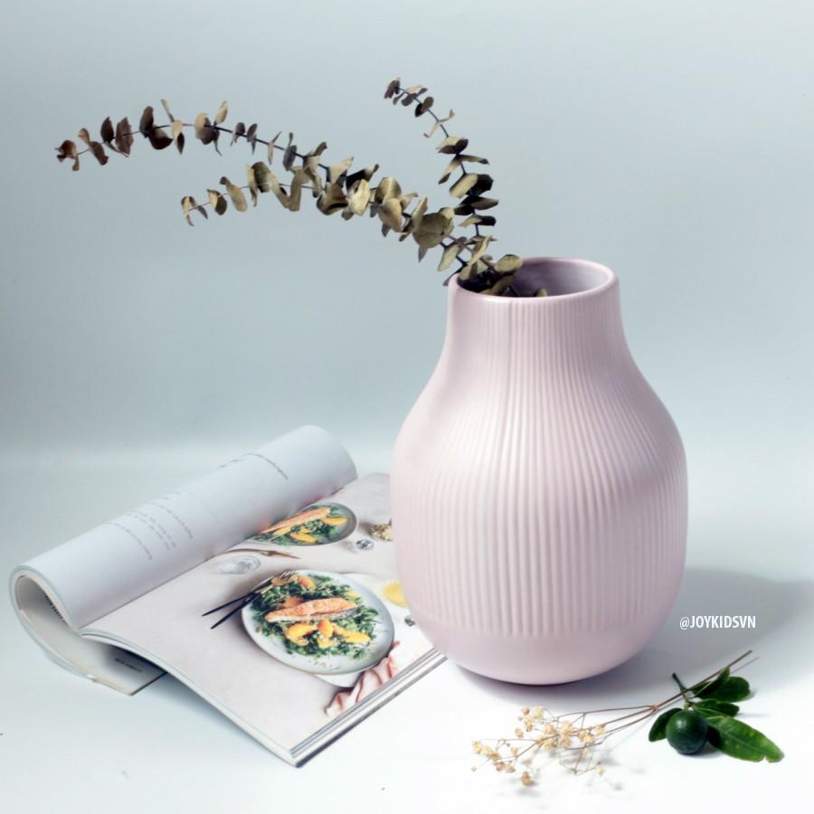 Bình hoa gốm hồng phong cách Bắc Âu hiện đại | Lọ hoa gốm trang trí - IKEA GRADVIS pink vase