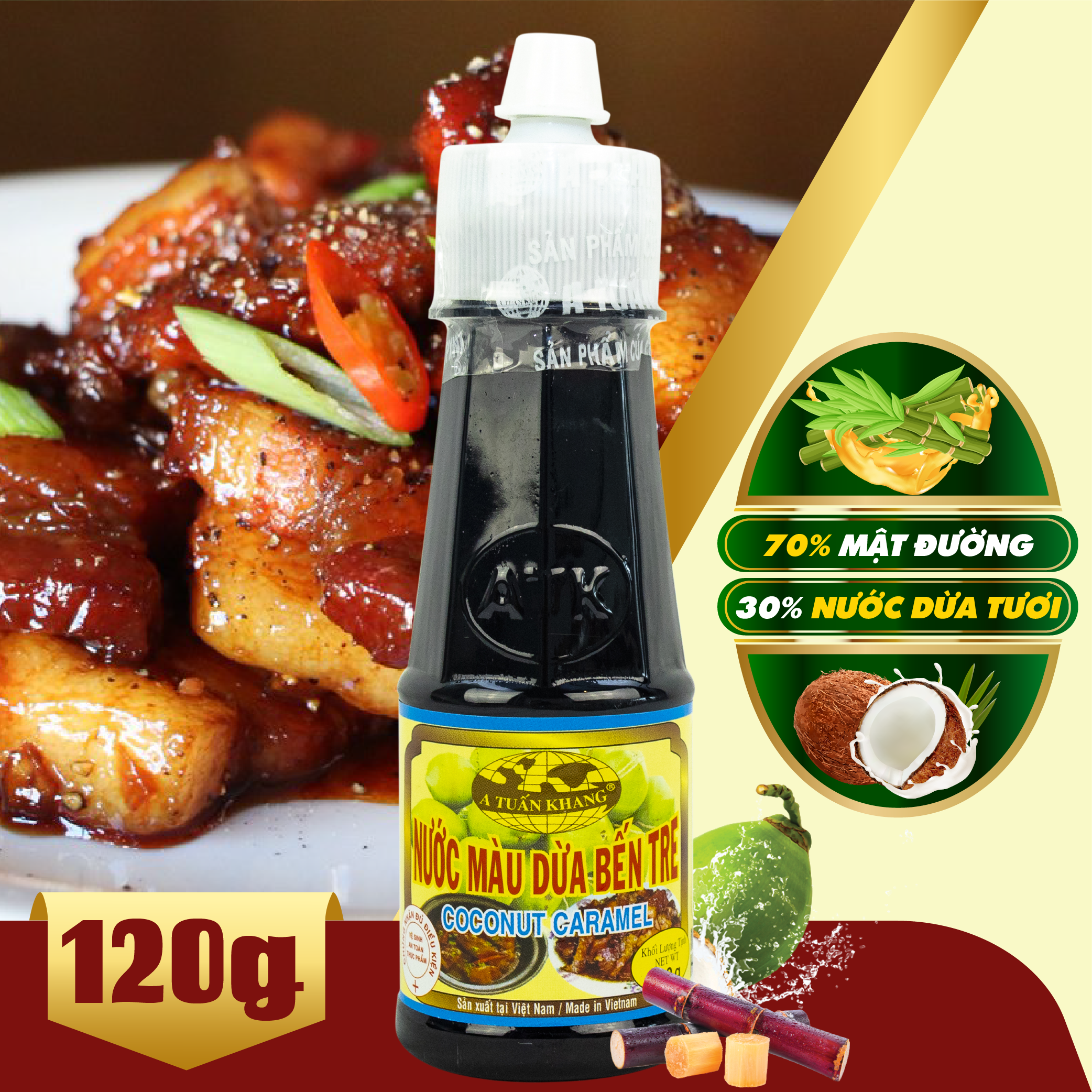 Đặc Sản Bến Tre - Nước Màu Dừa Bến Tre A Tuấn Khang - Ocop 4 Sao
