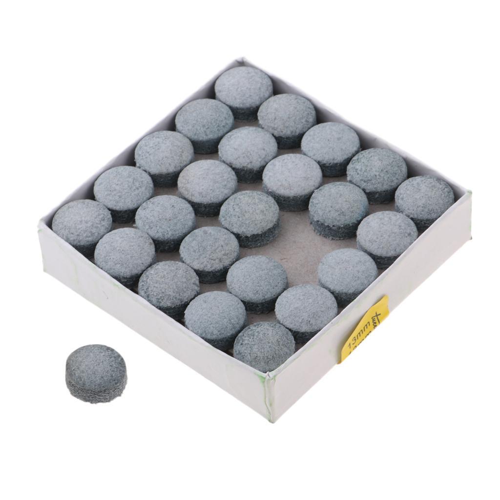 50pcs/Box Billiard Snooker Pool Leather Stick Tip Head Replacement 13mm