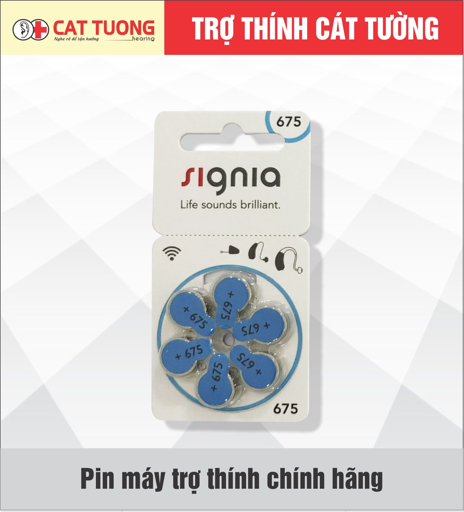 PIN MÁY TRỢ THÍNH ( pin 675 ) - Hàng chính hãng SIGNIA ( SIEMENS ), dùng cho tất cả các loại máy trợ thính sau tai SP