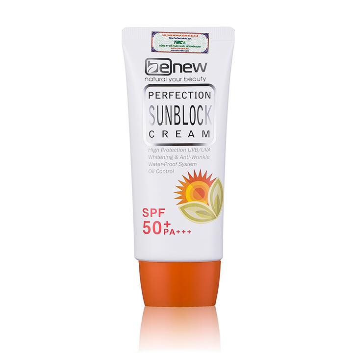 Kem chống nắng kiềm dầu nâng tone tác dụng 8h Benew Perfection Sunblock Cream  Hàn quốc ( 50ml)  - Hàng Chính Hãng