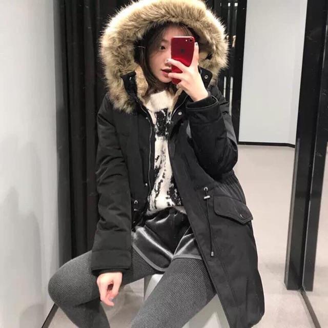 Áo Khoác Nữ Parka Lót Lông Hàng Xuất Khẩu - Nhà Cam -