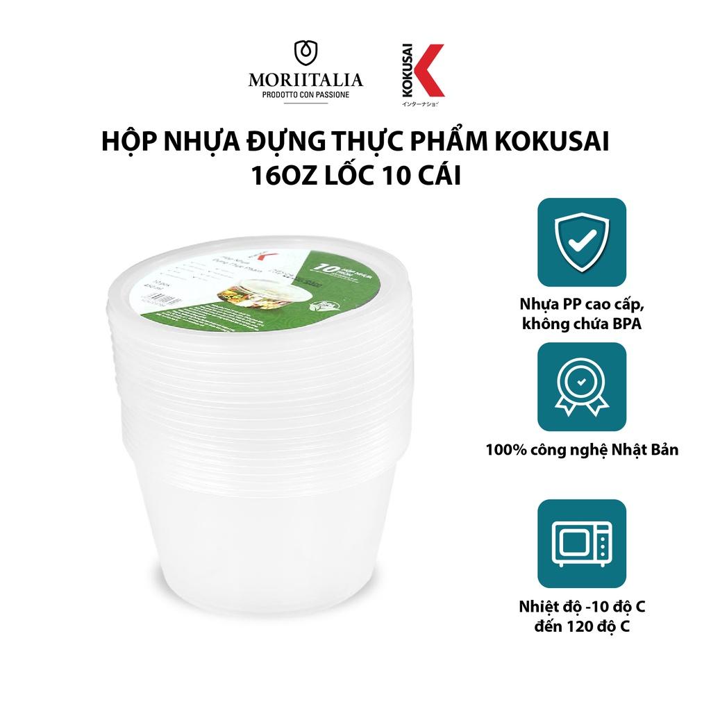 Hộp nhựa đựng thực phẩm Kokusai Lốc 10 cái an toàn tiện lợi HDK009799