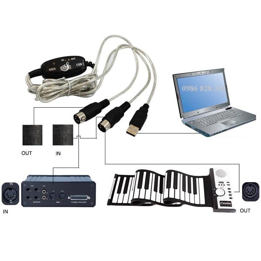 Cáp Midi to USB cho đàn Organ kết nối Máy tính