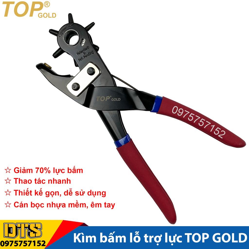 Kìm bấm lỗ trợ lực TOP GOLD cao cấp, bấm thắt lưng, dây nịt, bấm dây da đồng hồ, giày dép, bìa cứng, giảm 70% lực bấm