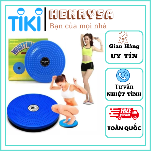 Đĩa xoay eo tập thể dục 360 độ tập cơ bụng, eo thon tại nhà và phòng gym có hạt massage bàn chân - HENRYSA