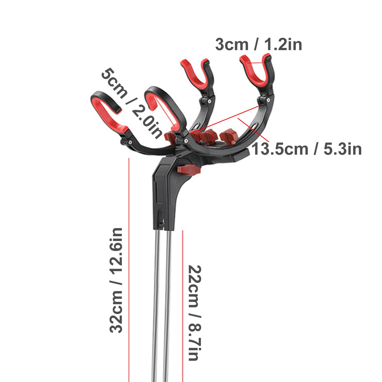 Giá đỡ cần câu cá, cho 2 cần, có thể điều chỉnh, được làm từ nhựa ABS và thép không gỉ, siêu chắc và bền