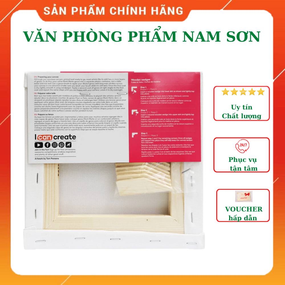 Khung Canvas Mont Marte nhiều kích thước - Studio Canvas Pine Frame S.T