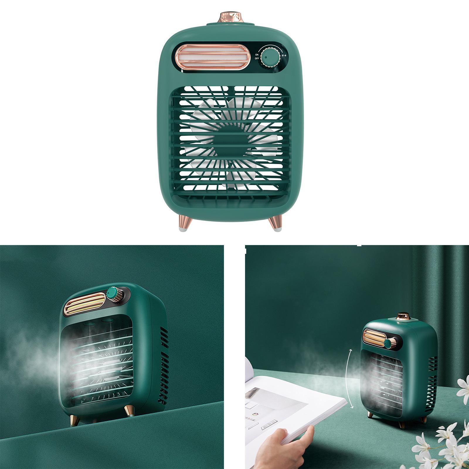 Personal Evaporative Cooler and Air Humidifier, Portable Desktop Air Conditioner, Desktop Cooling Fan, USB USB Rechargeable, with LED Night