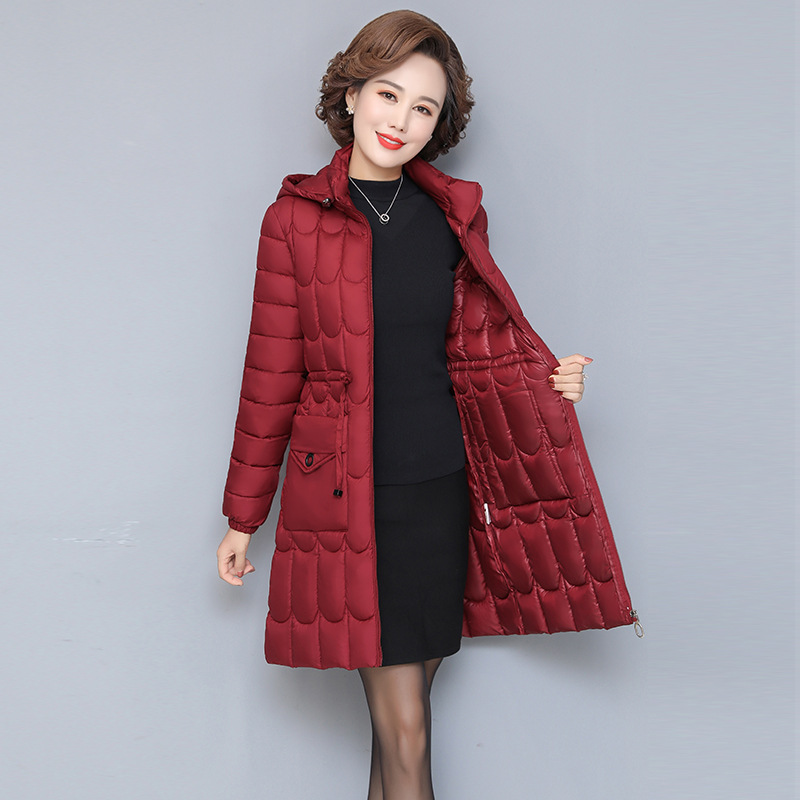 Áo Khoác Cotton Độn Bông Dáng Dài Vừa Mùa Đông Cho Mẹ AK39 - Hàng Quảng Châu Cao Cấp
