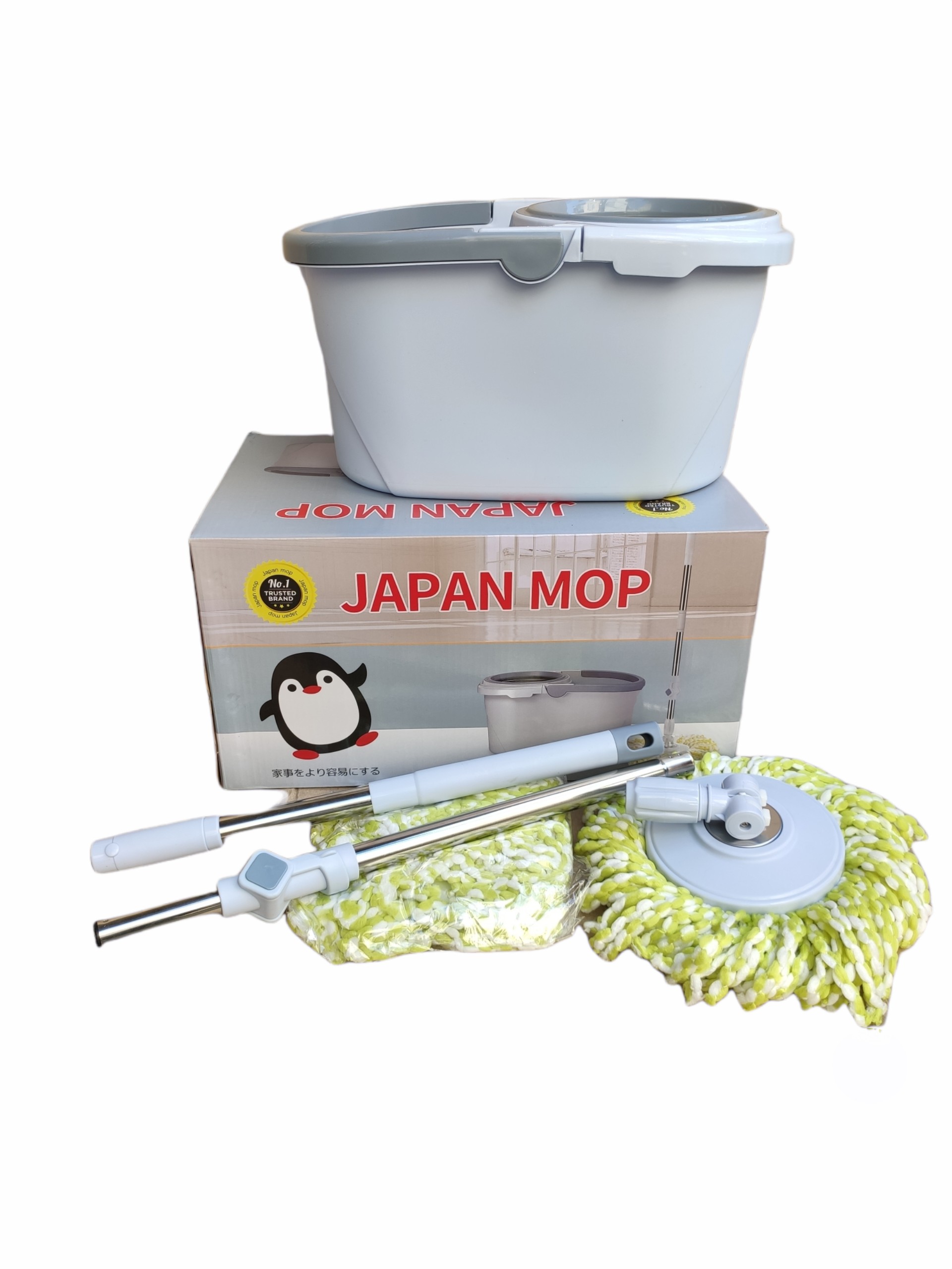 Bộ lau nhà siêu bền 360 chim cánh cụt JAPAN Mop hàng xuất nhật (tặng gạt nước silicon )