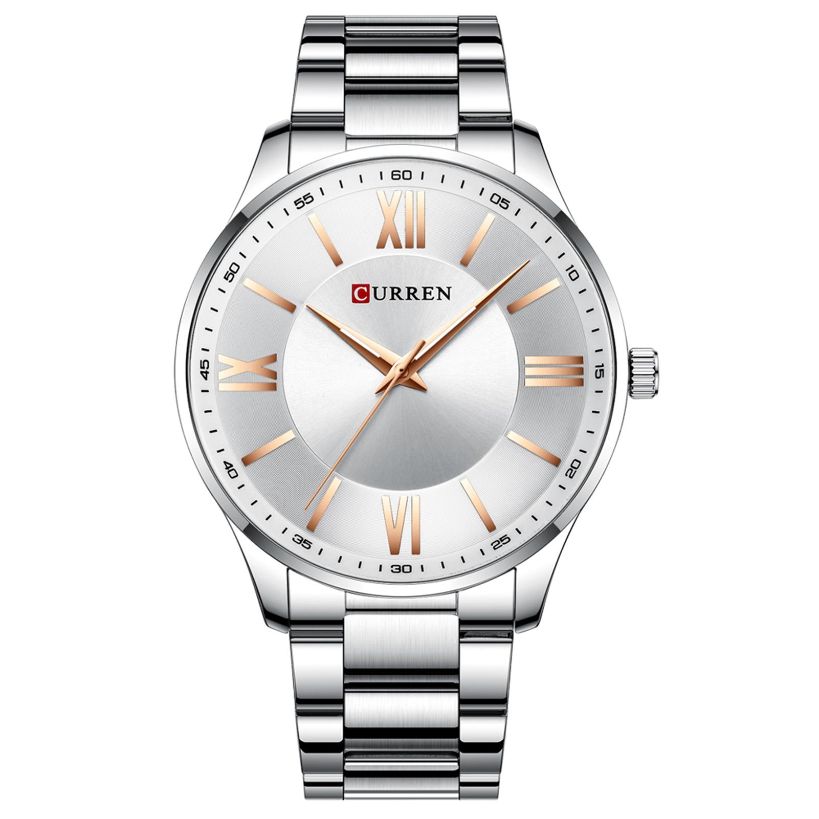 Đồng hồ thạch anh nam Dây đeo bằng thép không gỉ Thời trang Chronograph 3ATM CURREN 8383