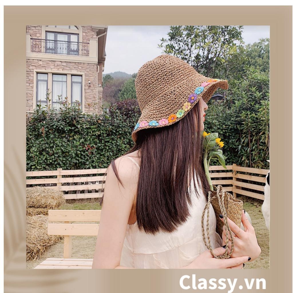 Mũ cói Classy Nón Cói Mềm Nơ Ren Trẻ trung xinh xắn 2 kiểu thắt nơ PK303