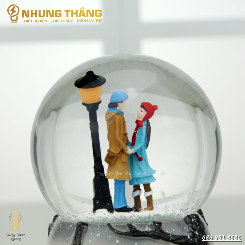 Quả Cầu Tuyết Phát Nhạc Đôi Tình Nhân Ngồi Thuyền Lãng Mạn - Quà Tặng Ý Nghĩa Tình yêu Tỏ tình