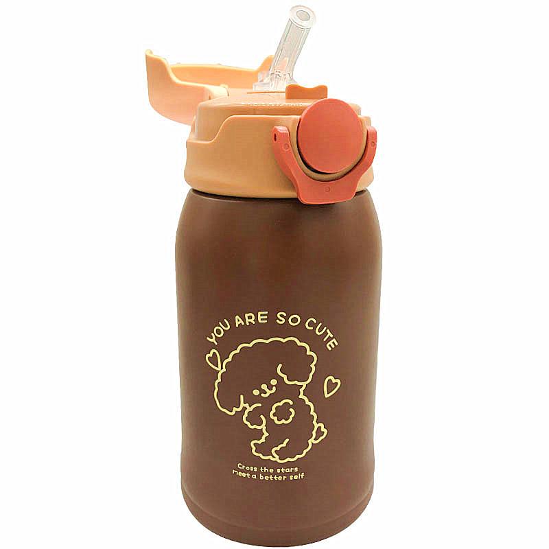 Kawaii 450Ml Thép Không Gỉ Trẻ Em Giữ Nhiệt Bình Nước Có Ống Hút Dễ Thương Sang Trọng Nắp Cốc Cho Bé Học Sinh Nhiệt Cốc Nước cô Gái Quà Tặng