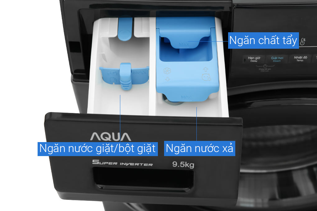 Máy giặt Aqua Inverter 9.5 kg AQD-A952J.BK - AQD-A952J(BK) - AQD-A952J - Hàng chính hãng - Chỉ giao HCM