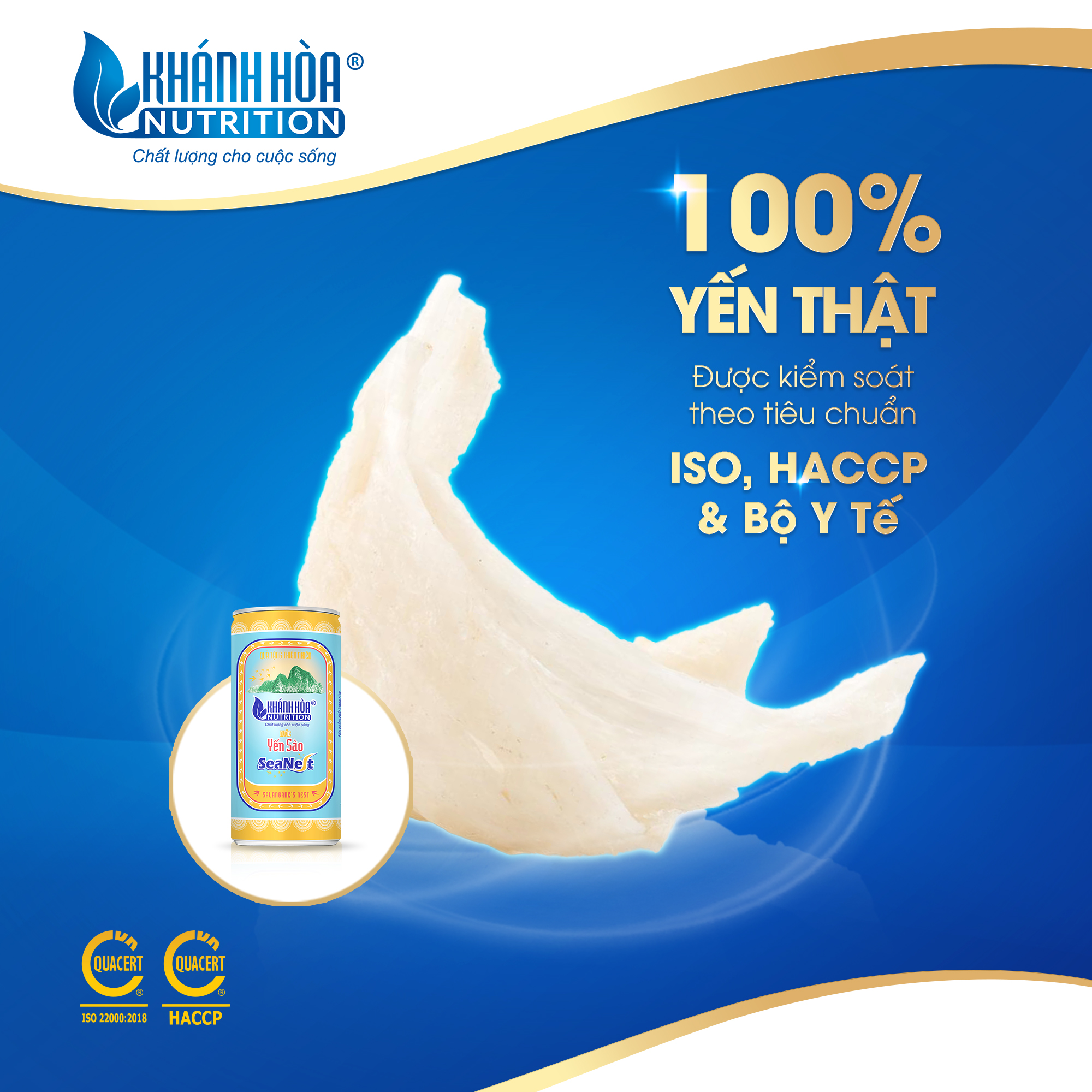 Lốc Nước Yến Sào Cao Cấp 3% - Khánh Hòa Nutrition - Lốc 6 Lon x ML
