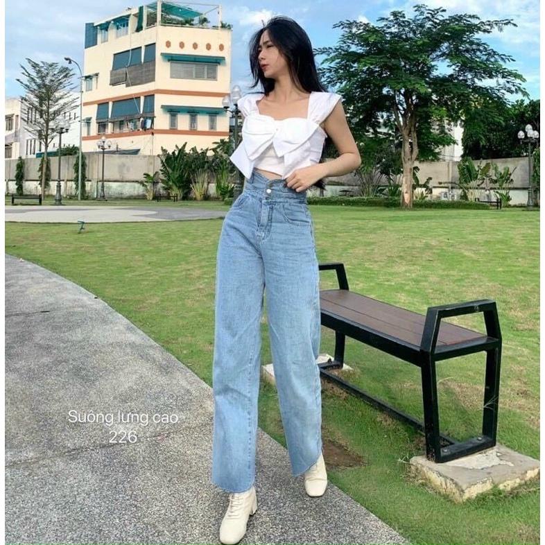 Quần Baggy Jeans Lưng Cao