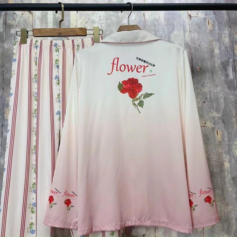 BỘ PIJAMA LỤA DÀI QC CAO CẤP CÀNH HỒNG
