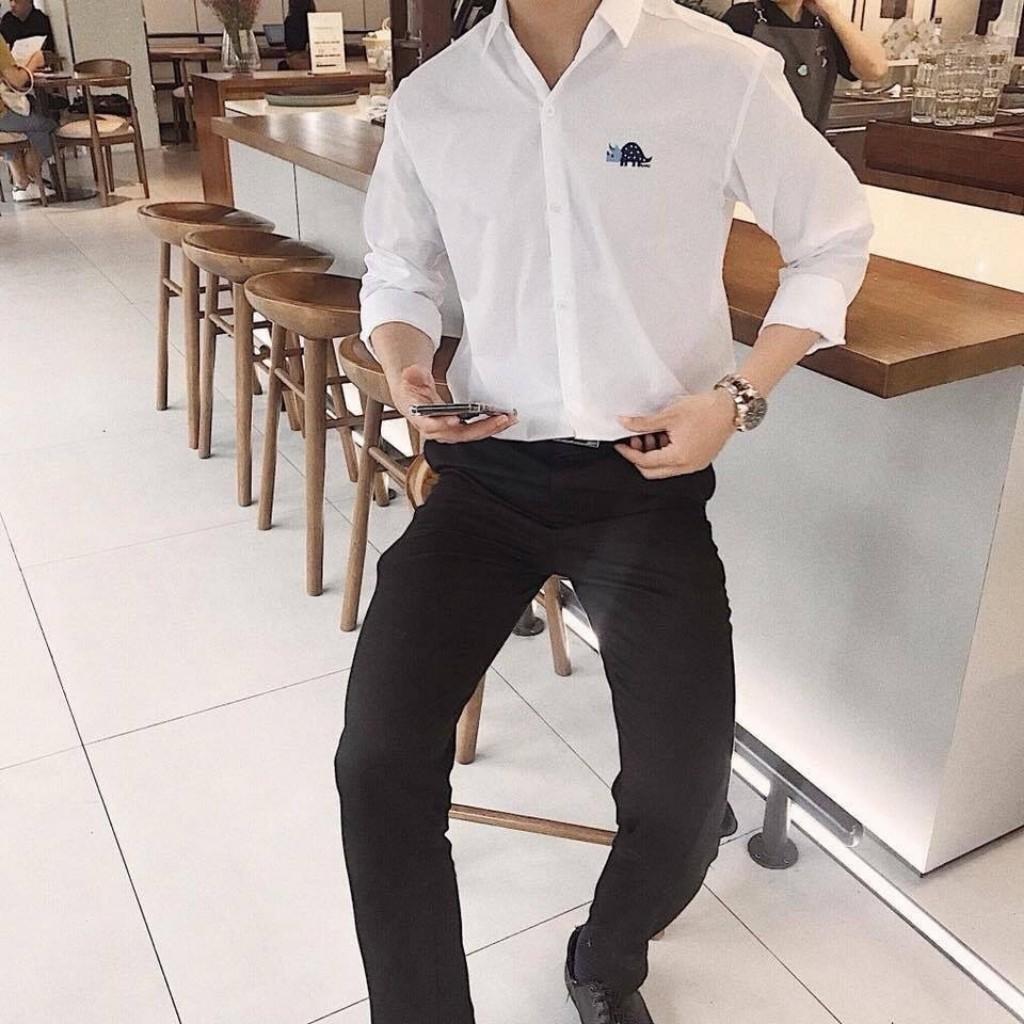 Áo Sơ Mi Nam Dài Tay In Hình Khủng Long DH01 Thời Trang TOP FASHION SHOP