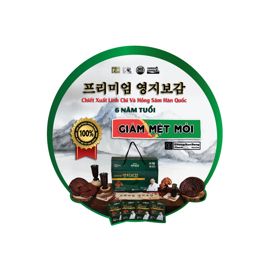 Hộp 10 gói Chiết Xuất Linh Chi Và Hồng Sâm Hàn Quốc 6 Năm Tuổi