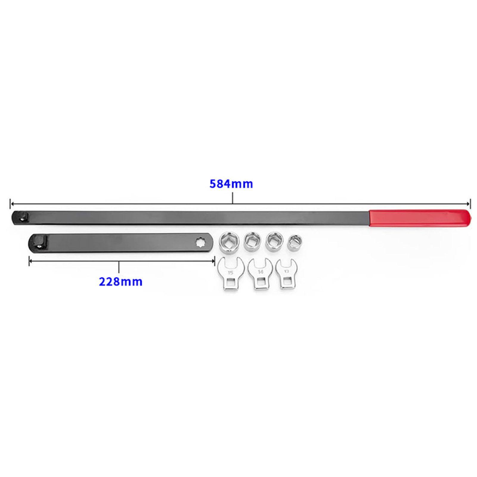 Belt Tension Setting Tool Set, Pulley Wrench Belt Installation Automotive Adjuster Tensioner Pulley 3/8inch 1/2inch Drive Adjust