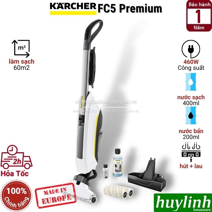 Máy lau sàn hút bụi Karcher FC5 Premium - Hút tóc - Sản xuất tại Châu Âu - Hàng chính hãng