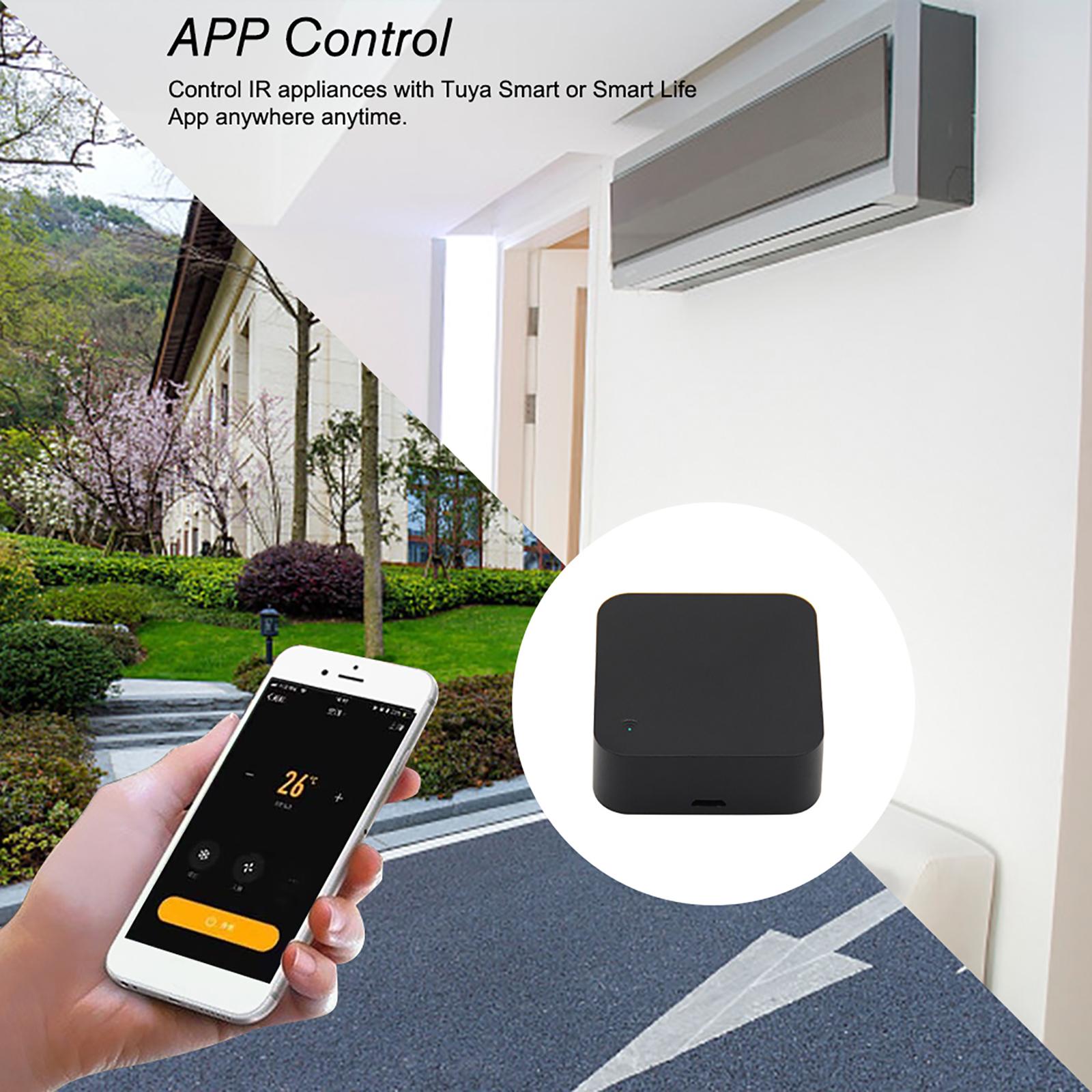Smart WiFi IR Remote Control WiFi Enabled Infrared Universal Remote Controller For Air Conditioner TV DVD Fan Using Tuya Smart Life APP Compatible with Alexa Google Home IFTTT Voice Control
