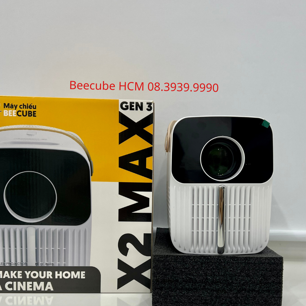 Máy Chiếu Mini BEECUBE X2 MAX "GEN 3 2023" Hệ Điều Hành Android + Kết nối Điện thoại + Full HD 1080 - Hàng Chính Hãng (Nâng cấp độ sáng gấp đôi so với X2 MAX phiên bản cũ)