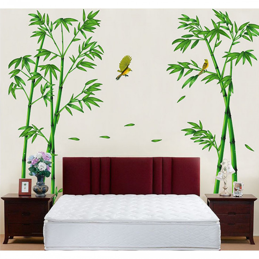 Bộ 2 tờ Decal dán tường trúc xanh - HP74