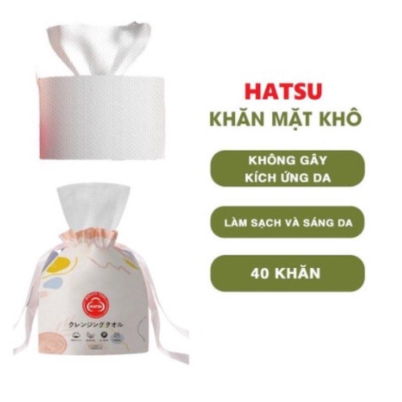 Khăn Mặt Cotton Đa Năng Hatsu Thế Hệ Mới,Khăn Lau Mặt Khô Hatsu Đa Năng Dùng 1 Lần Túi Rút Tiện Lợii