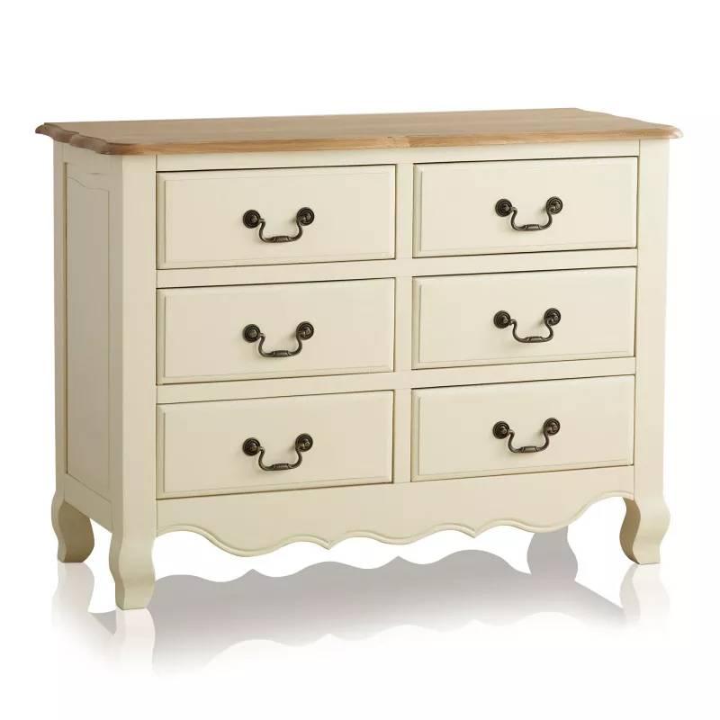 Tủ 6 Ngăn Kéo Bella Gỗ Sồi Ibie BSK6BELO - Trắng (110 x 42 cm)