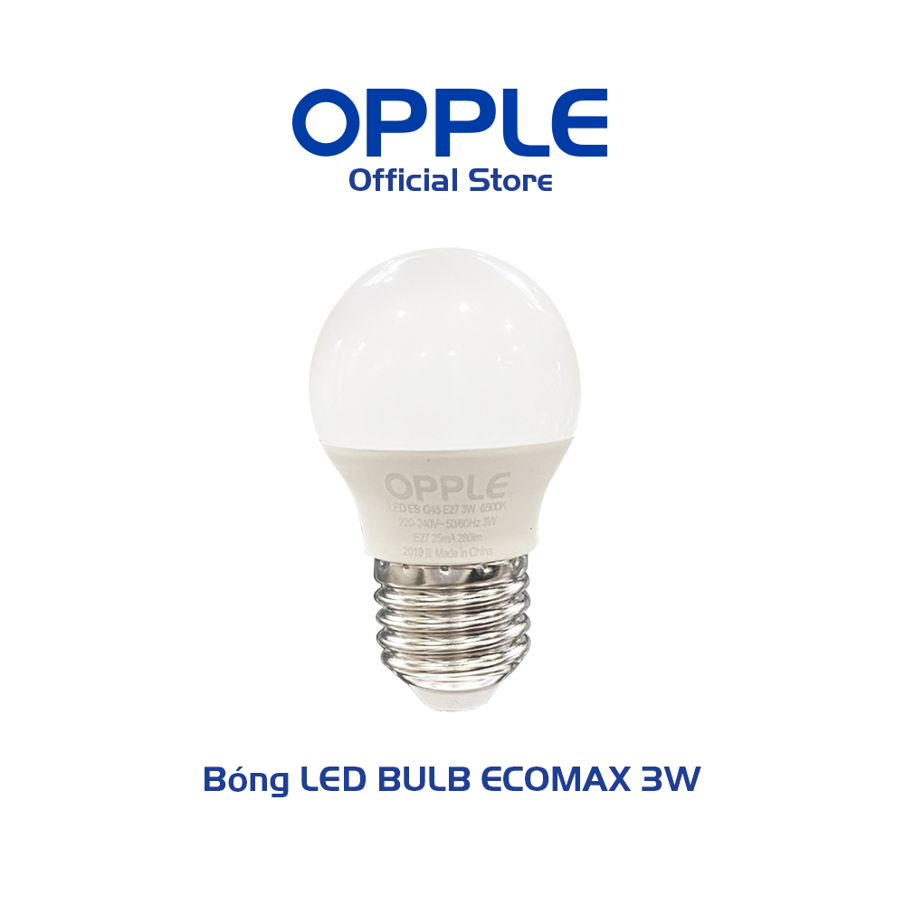 Bóng Đèn OPPLE LED Bulb Eco Save G45 E27 3W Ánh Sáng Vàng 3000K - Sáng Hơn Theo Cách Tiết Kiệm Hơn