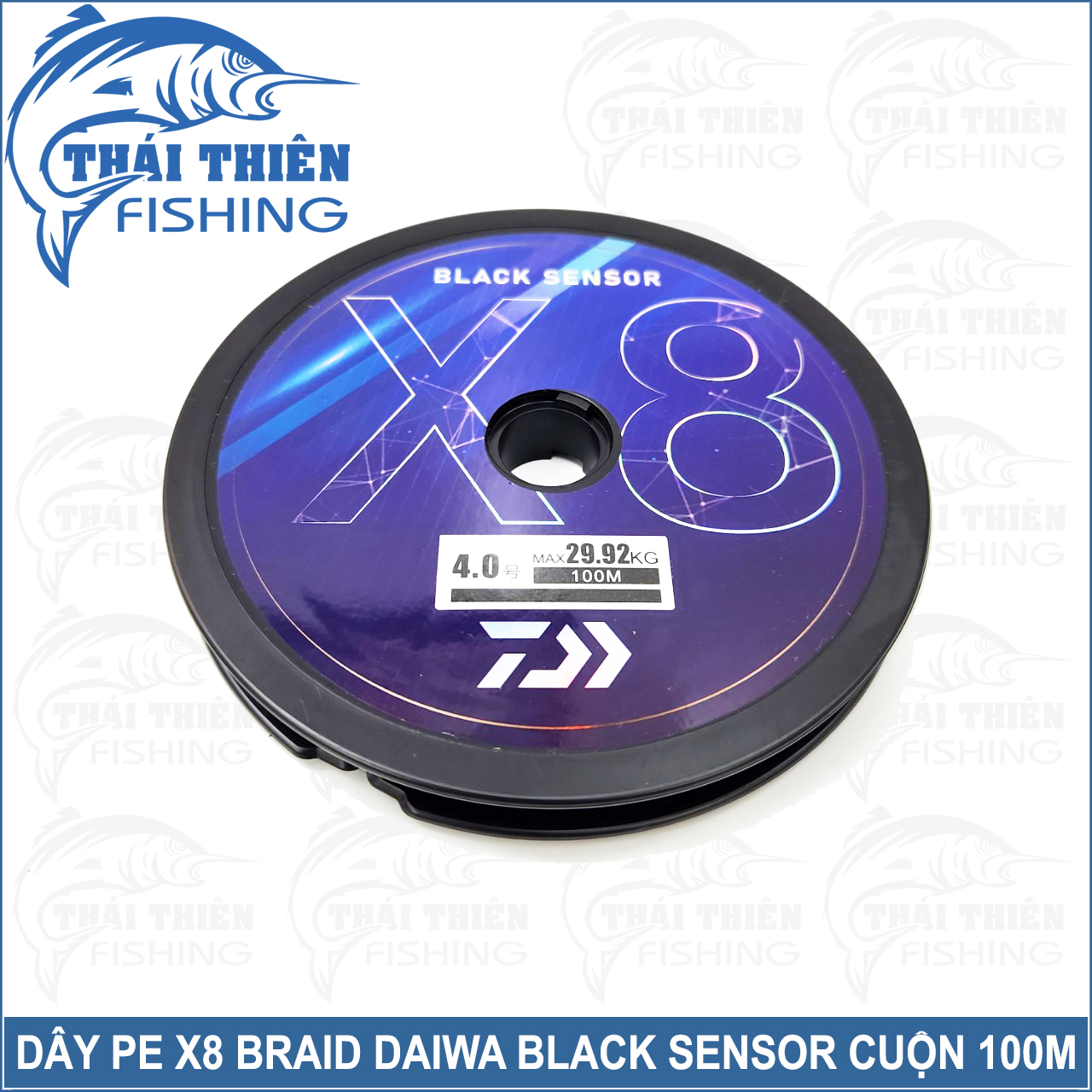 Dây Câu Lure Pe Braid X8 Daiwa Black Sensor Cuộn Dài 100m Nối Liền Màu Đen